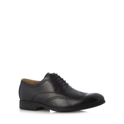 Steptronic Big and tall black leather lace up brogues
